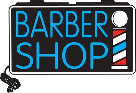 Animated sign for a barbershop.